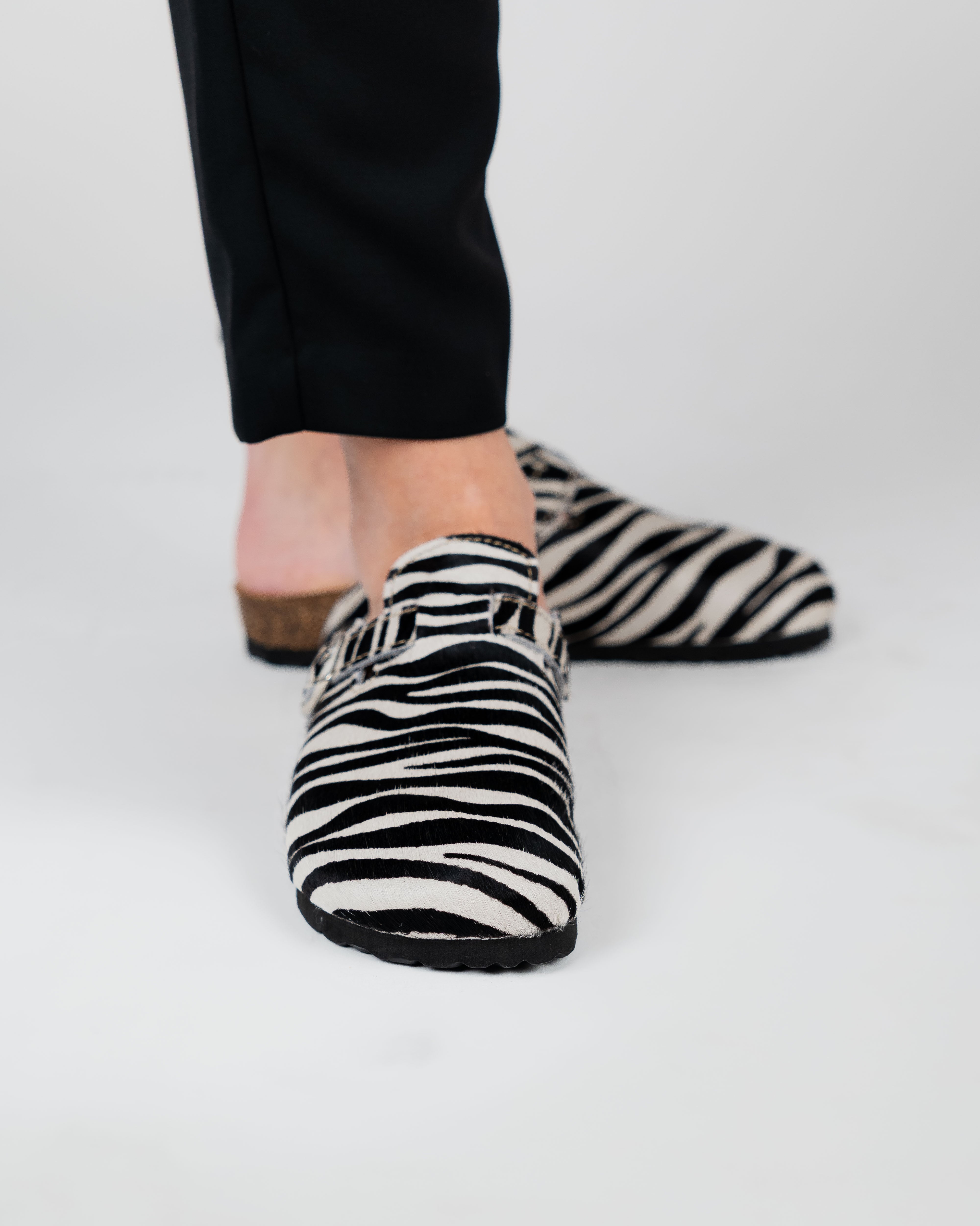 Mules Wide Zebra