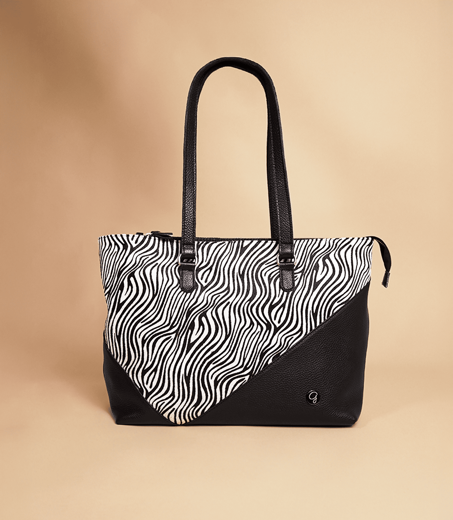 Tote Bag Preto C/ Animal Print Zebra