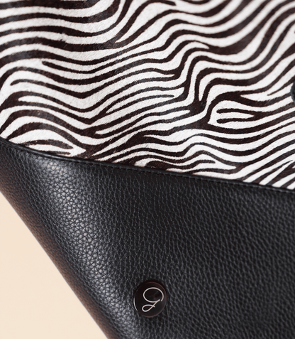 Tote Bag Preto C/ Animal Print Zebra