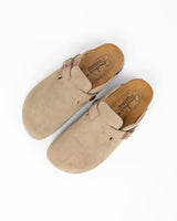 Taupe Suede Mules