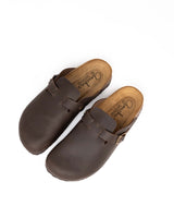 Wide Chocolate Skin Mules