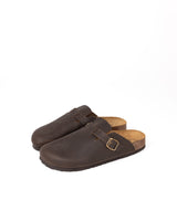 Wide Chocolate Skin Mules