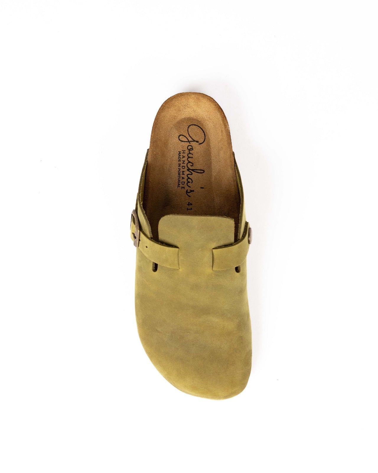 Wide Green Leather Mules