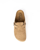 Wide Suede Sand Mules