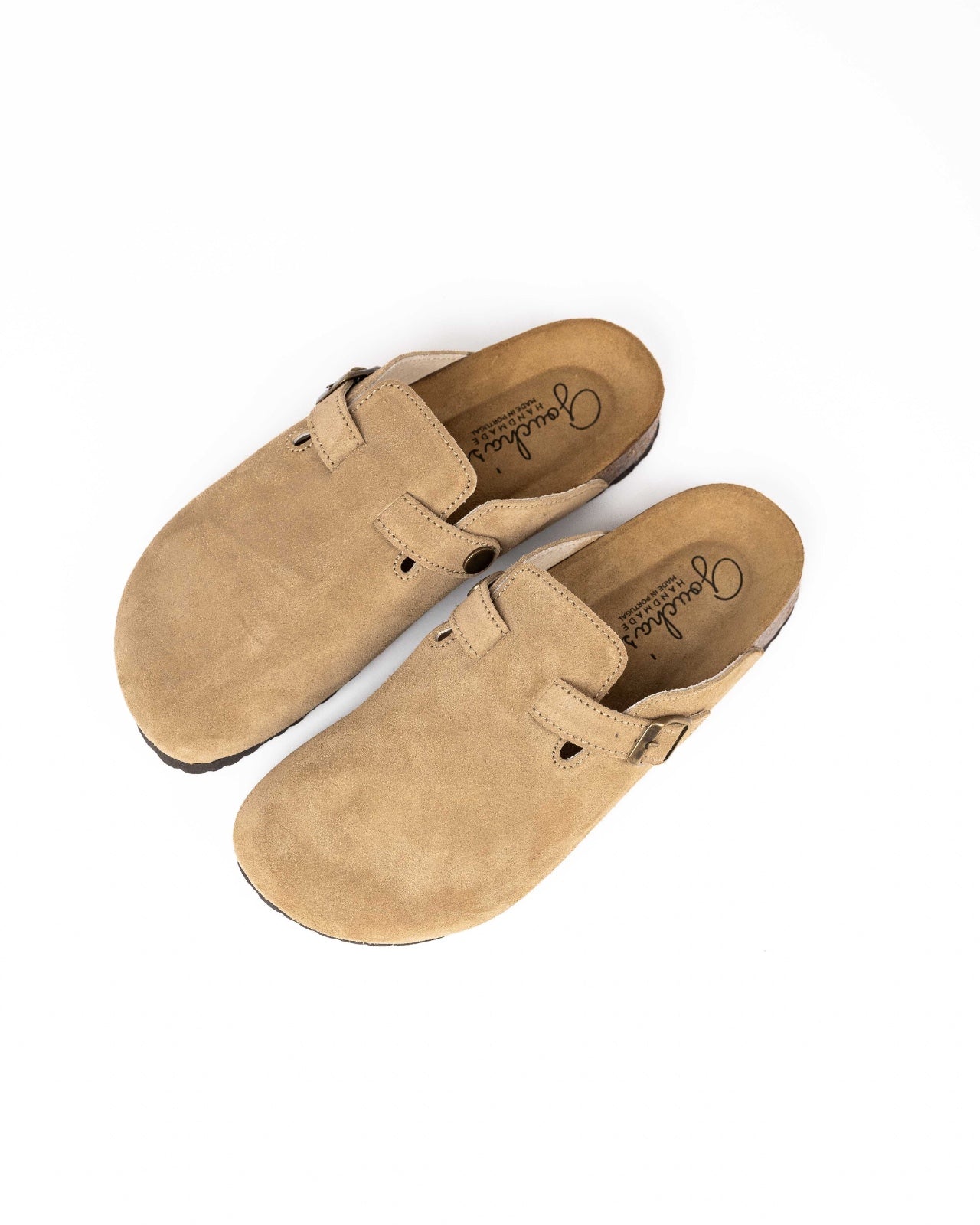 Mules Wide Camurça Areia