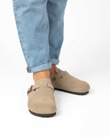 Taupe Suede Mules
