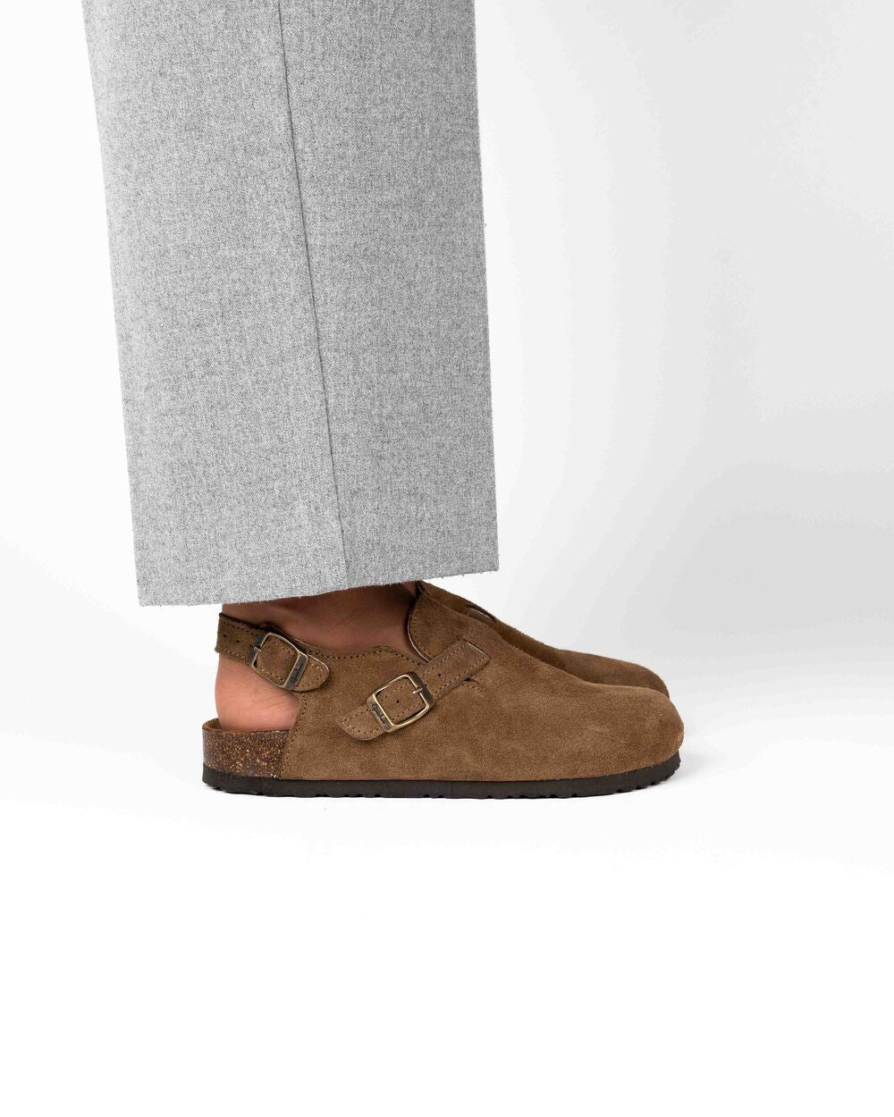 Wide Hazelnut Mules Sandals