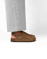 Wide Hazelnut Mules Sandals