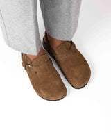 Wide Hazelnut Mules Sandals
