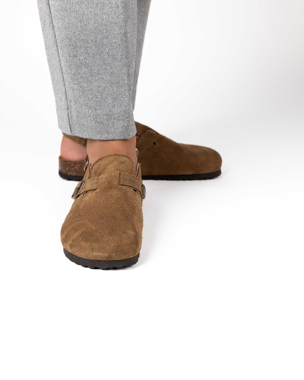 Wide Hazelnut Mules Sandals