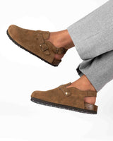 Wide Hazelnut Mules Sandals