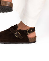 Wide Brown Mules Sandals
