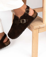 Wide Brown Mules Sandals