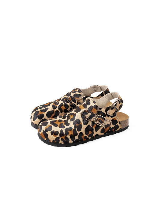 Sandália Mules Wide Leopardo
