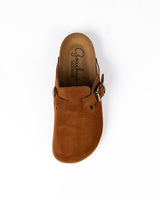 Mules anchos de ante color camel