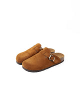 Mules anchos de ante color camel